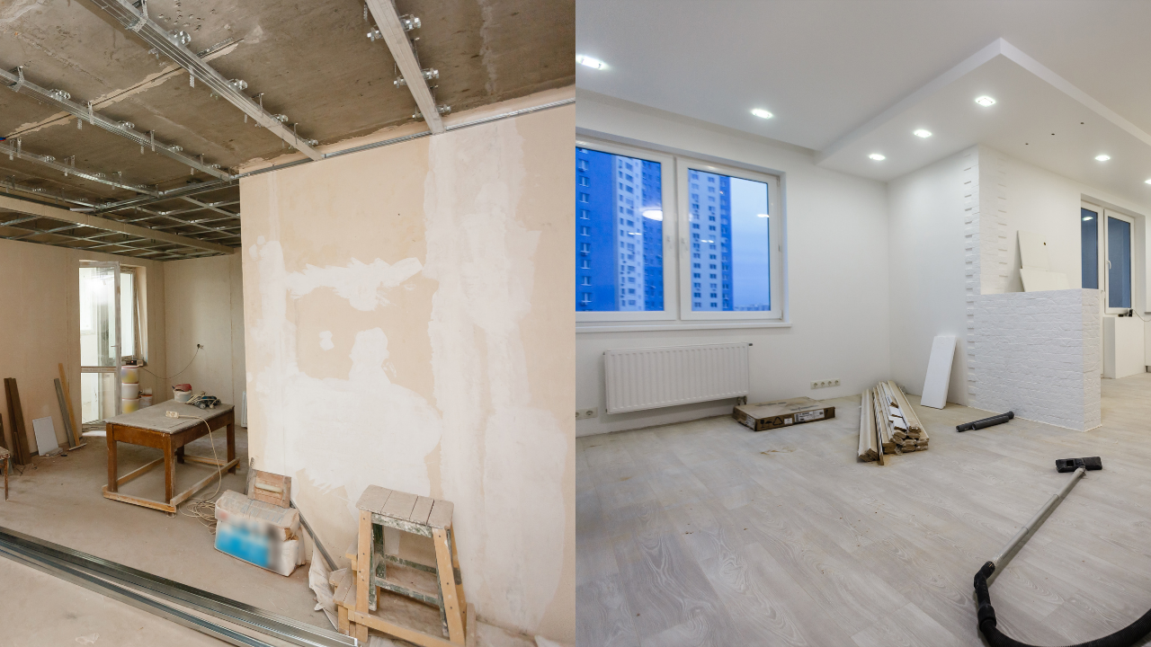 Transformation d'un séjour, du gros œuvre à la livraison